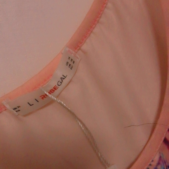 ❤️🔥2for$6❤️🔥Rosegal Pink Feather Print Tank Top - Picture 3 of 4